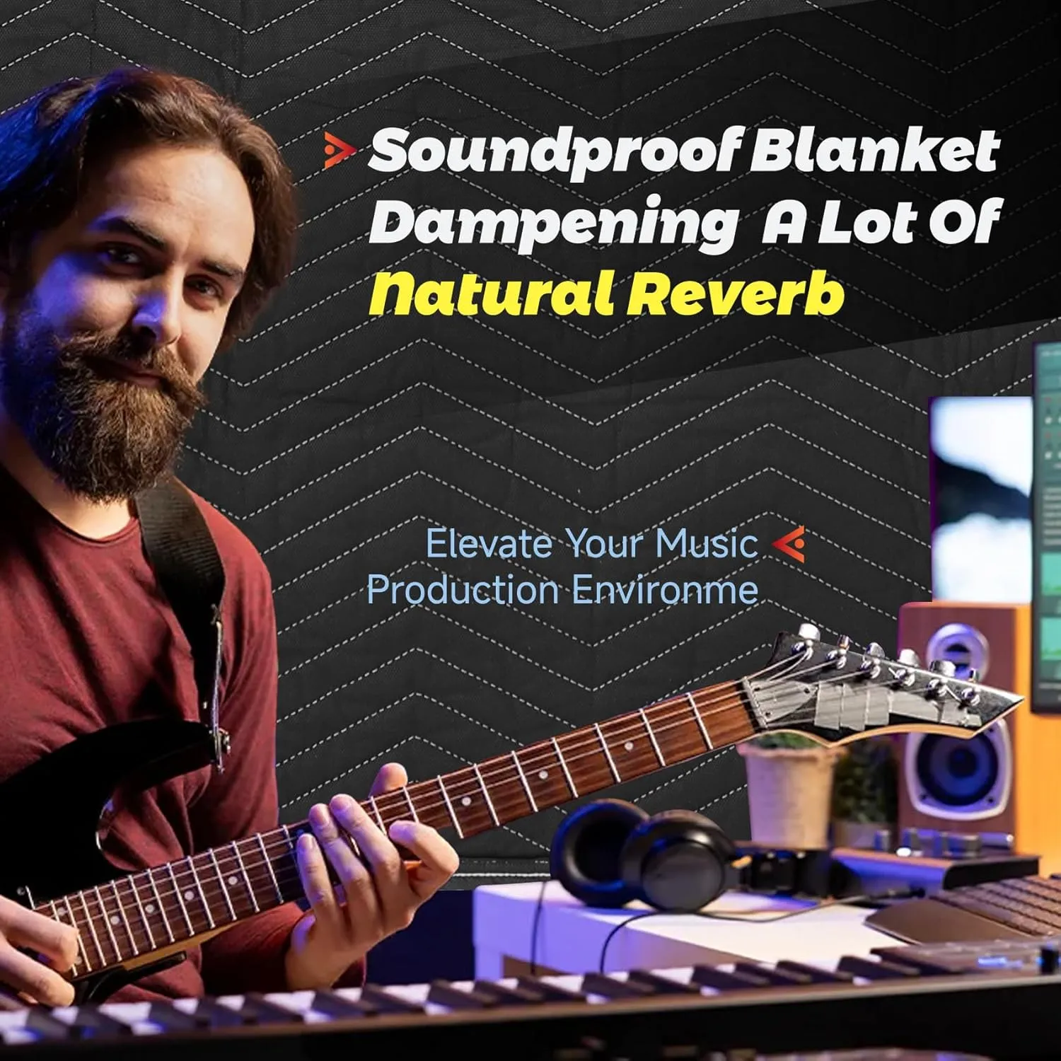 2 Pcs Large Sound Dampening Blanket,96" x 80" Soundproof Blanket with Grommets,850GSM Heavy Duty Studio Sound Absorption Blankets,Acoustic Blanket Noise Reduce for Room,Light Blocker,Moving Blankets