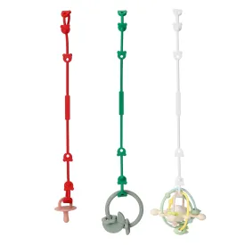 3 Pack Toy Safety Straps, Stretchable Silicone Pacifier Chains, Adjustable Baby Bottle Toy Teethers Harness Strollers Straps for High Chair, Cribs, Car Seat, Shopping Trolley, Christmas Gift