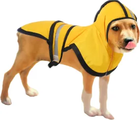 Abbylike Yellow Dog Raincoat for Puppies, Small & Medium, Reflective Waterproof Dog Jacket with Leash Hole, for Corgi, Chihuahua(S)