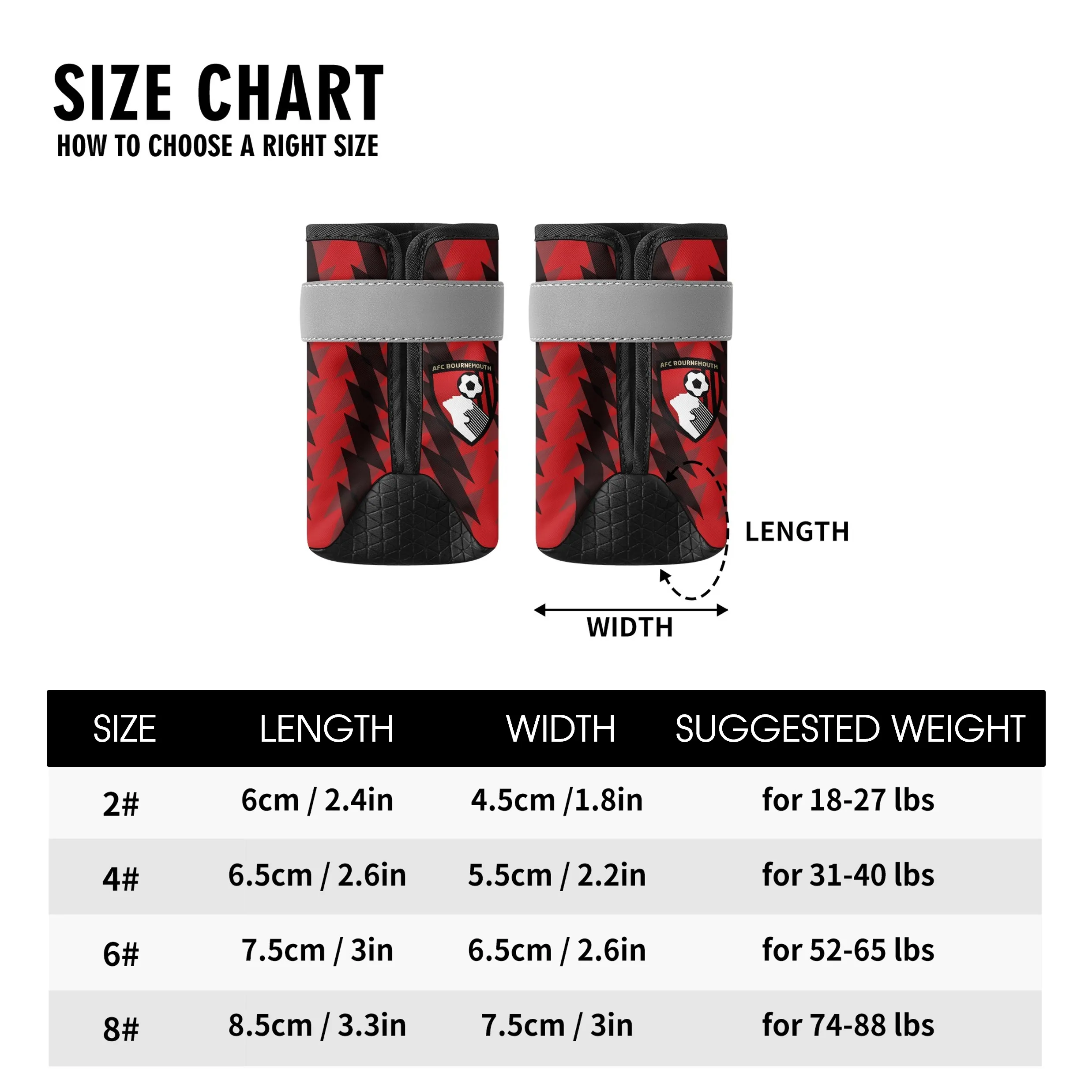 AFC Bournemouth 23 Home-Inspired Non Slip Dog Socks