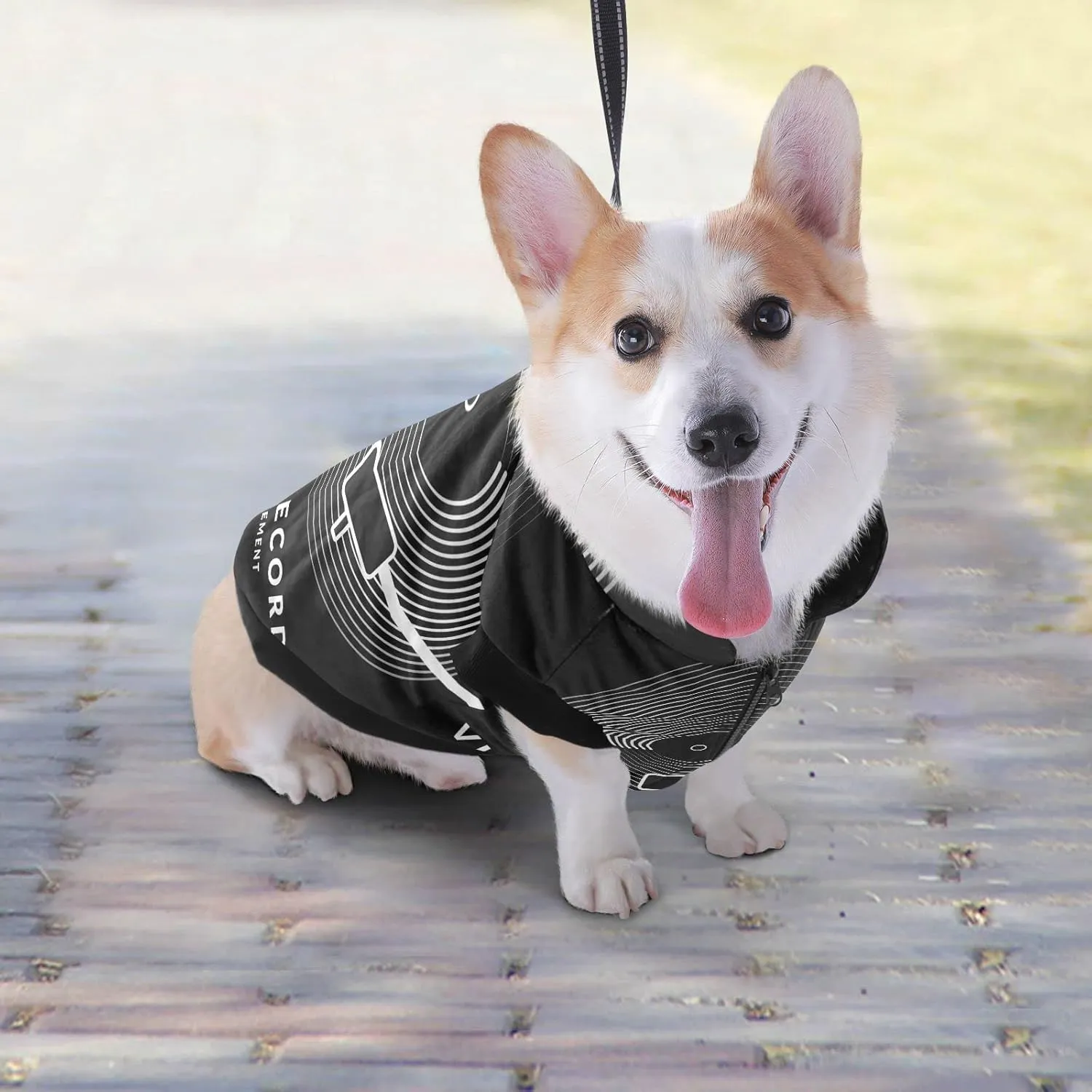 Black White Vinyl Record CD Player for Music on Dark Pet Winter Vest Coat with Hanging Holes, Windproof Fleece Extra Warm Dog Cat Jacket Sweater Clothes Apparel for Cold Weather XXS