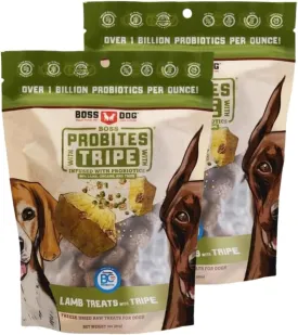 Boss Dog Boss Probites with Tripe Treats for Dogs & Cats, Lamb Recipe, 3 oz Bag (Bag of 2)