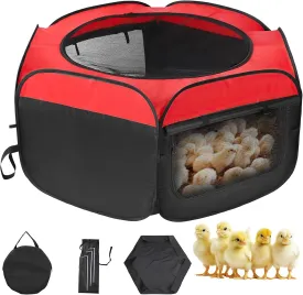 Brooder Box for Chicks: Double Door Chick Brooder Box, Suitable for Up to 15 Baby Chicks, Ducks, and Quails Starter Kit, Convenient Pop-Up Design, Perfect Brooding Supplies