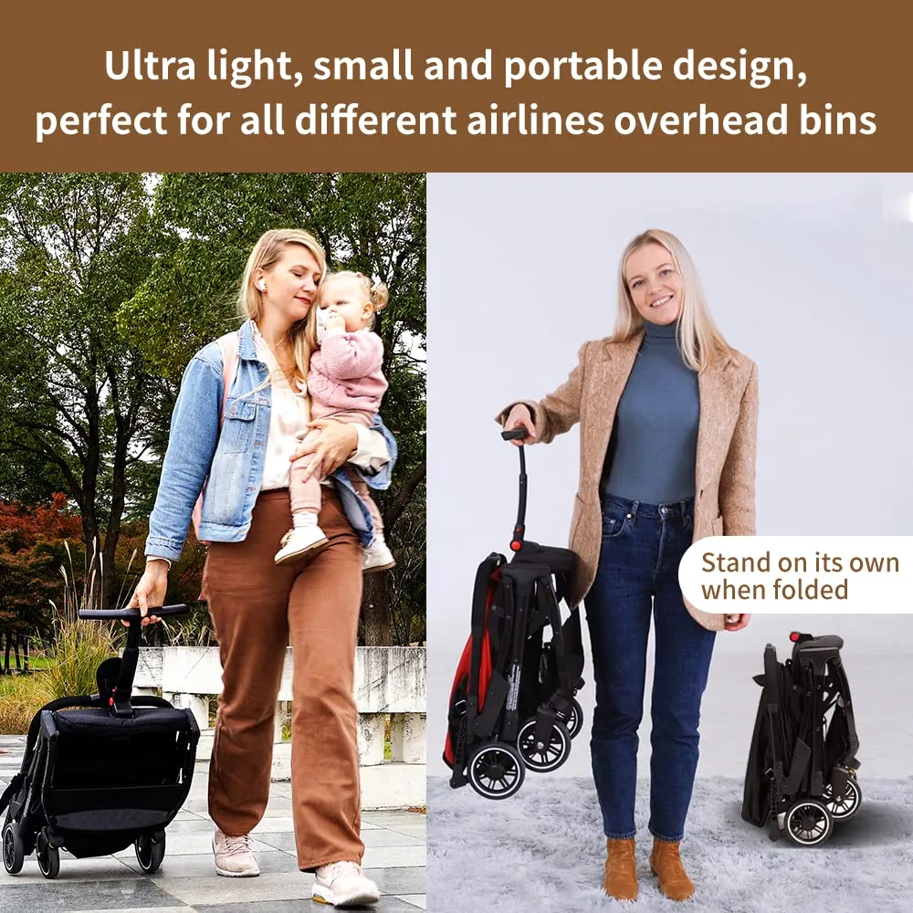 COOL KIDS Portable Stroller with Automatic FoldLightweight Umbrella Stroller with Pop Out Sun Canopy for Travel(Gray)