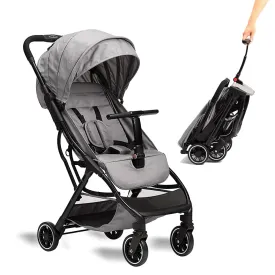 COOL KIDS Portable Stroller with Automatic FoldLightweight Umbrella Stroller with Pop Out Sun Canopy for Travel(Gray)