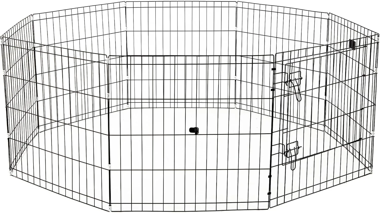 COOVA Foldable Octagonal Metal Dog Pen, Dog Exercise and Playpen, 24 Inches Wide x 24 Inches High, 8 Panels, Black