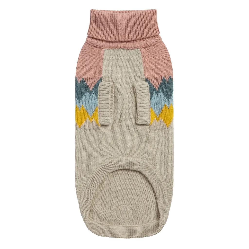Cozy Fireside Clay Dog Sweater - Warm Knit Turtleneck for Pets