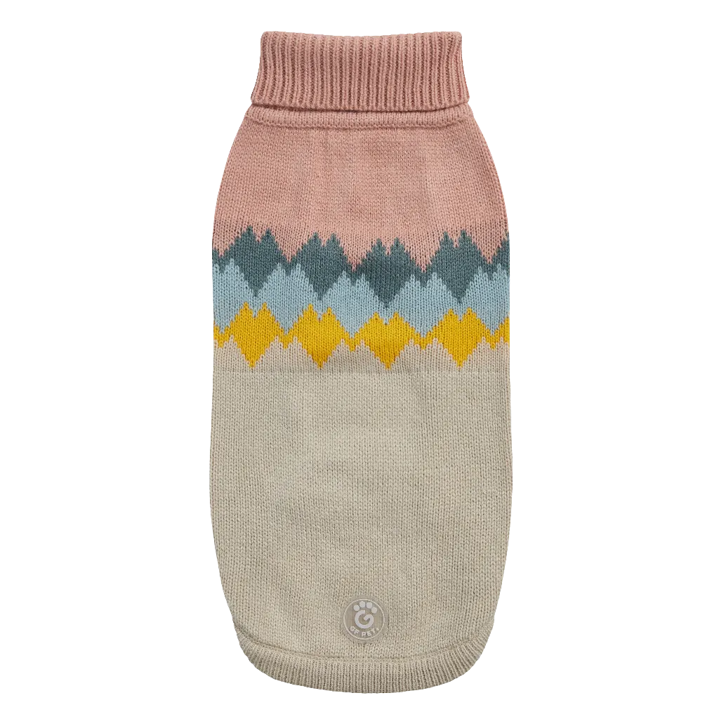 Cozy Fireside Clay Dog Sweater - Warm Knit Turtleneck for Pets