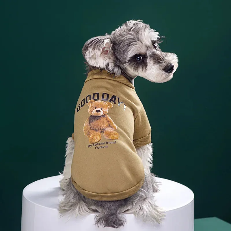 Cozy Winter Pet Sweater with Bear Design for Small to Medium Dogs and Cats