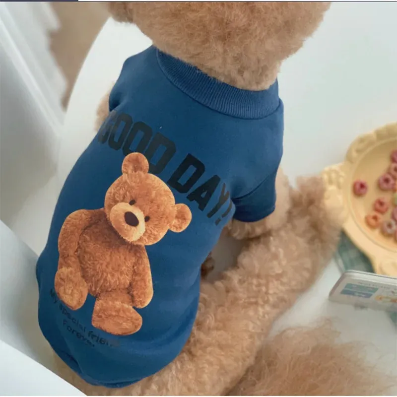 Cozy Winter Pet Sweater with Bear Design for Small to Medium Dogs and Cats