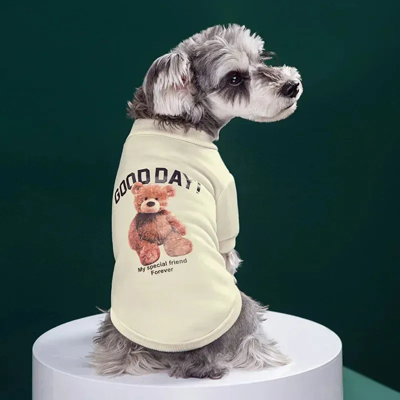 Cozy Winter Pet Sweater with Bear Design for Small to Medium Dogs and Cats