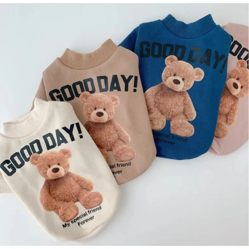 Cozy Winter Pet Sweater with Bear Design for Small to Medium Dogs and Cats