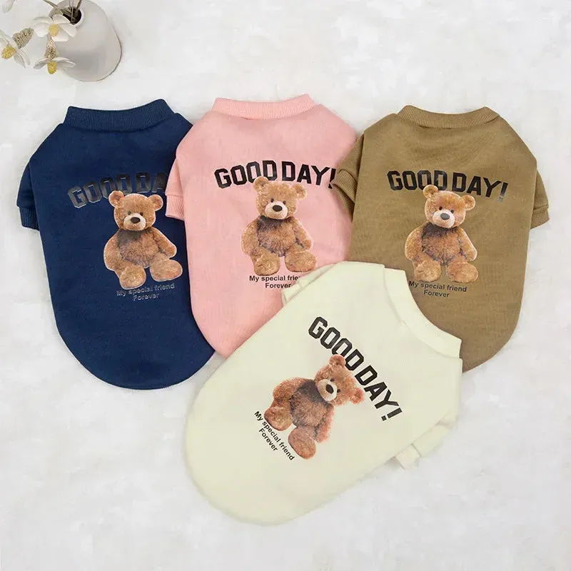 Cozy Winter Pet Sweater with Bear Design for Small to Medium Dogs and Cats