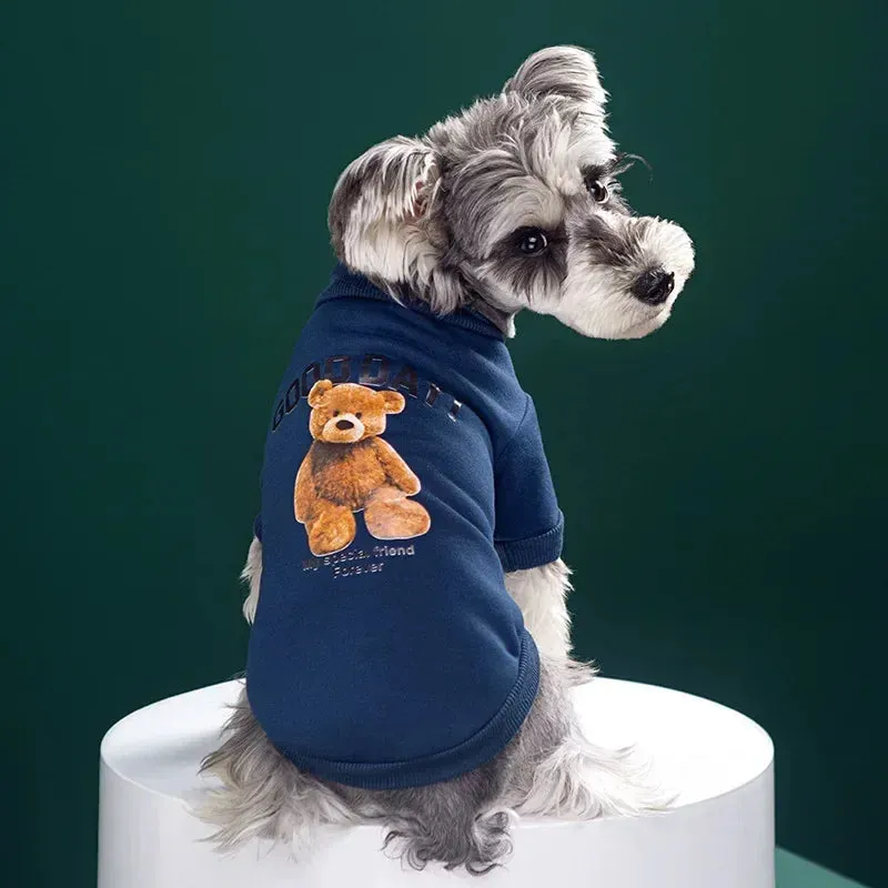 Cozy Winter Pet Sweater with Bear Design for Small to Medium Dogs and Cats