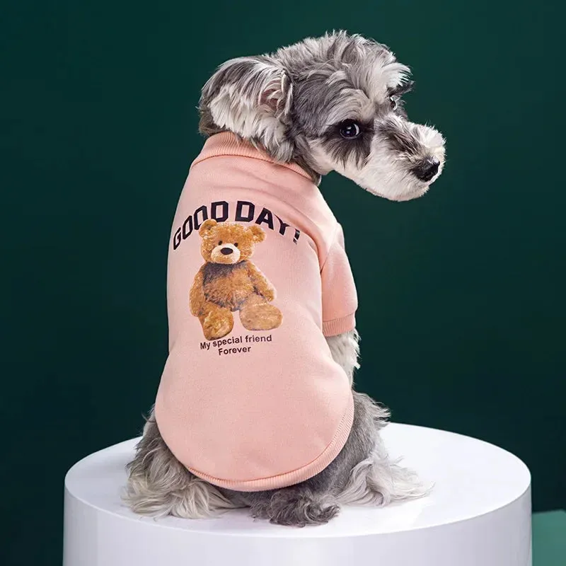 Cozy Winter Pet Sweater with Bear Design for Small to Medium Dogs and Cats