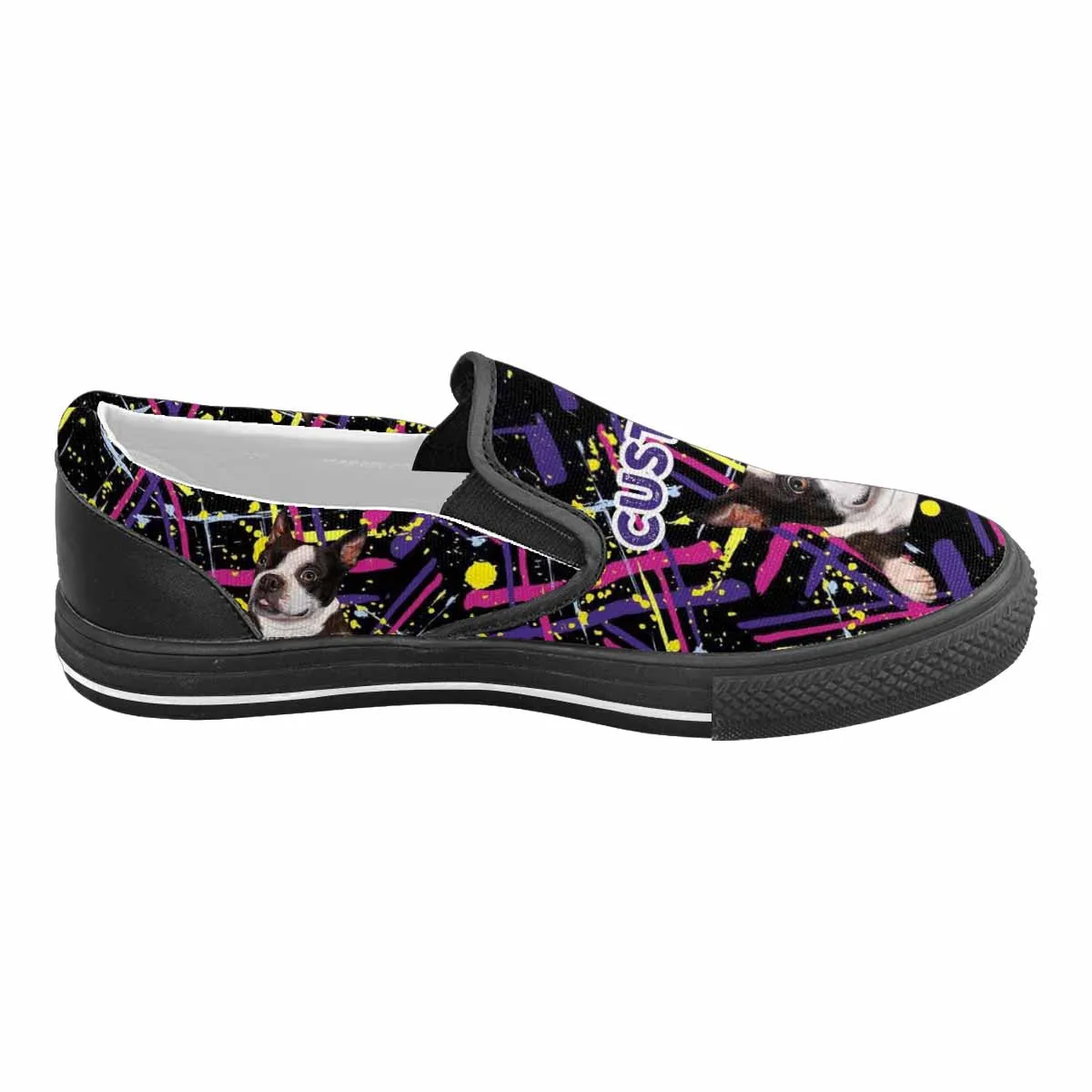 Custom Pet Face&Name Slip-on Canvas Shoes