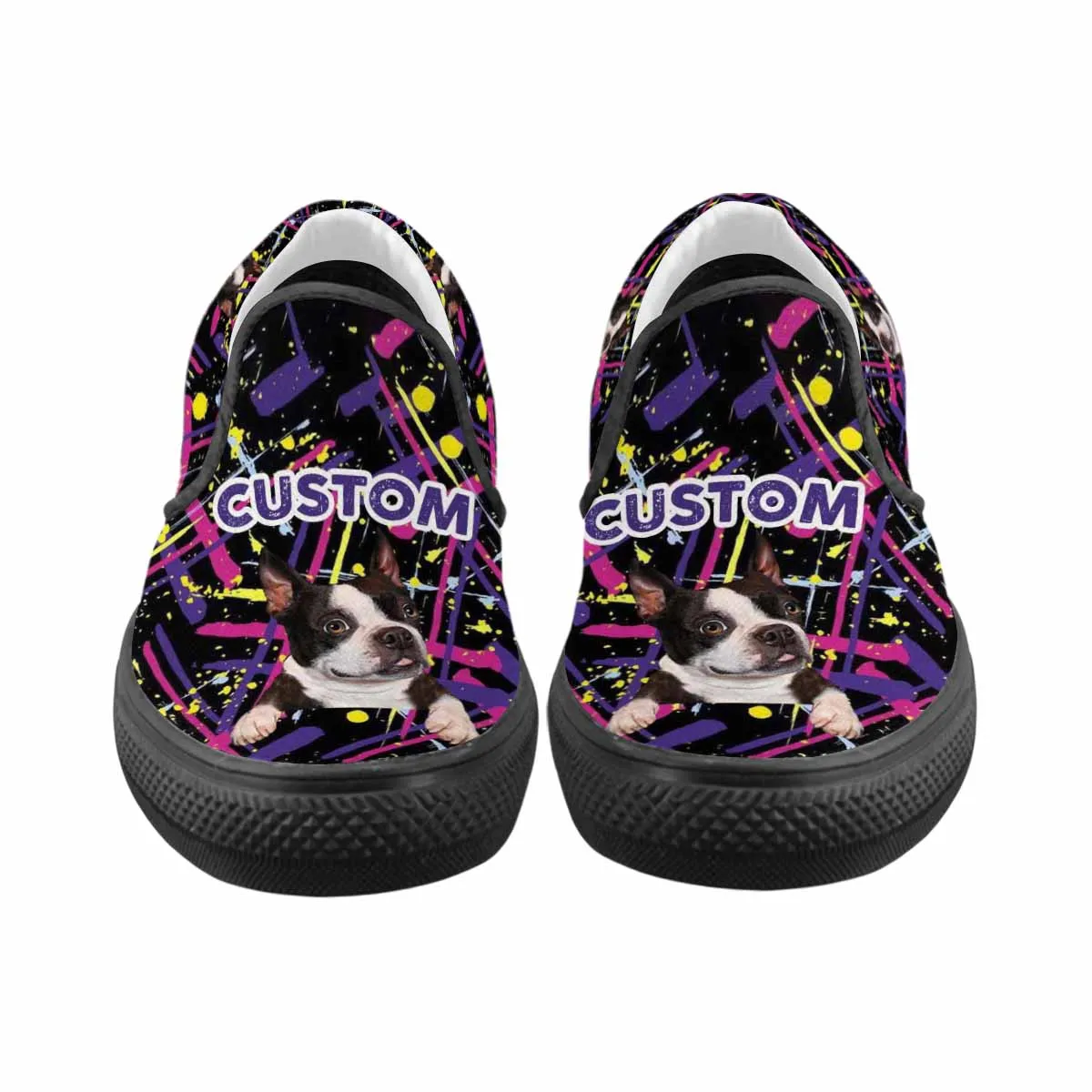 Custom Pet Face&Name Slip-on Canvas Shoes