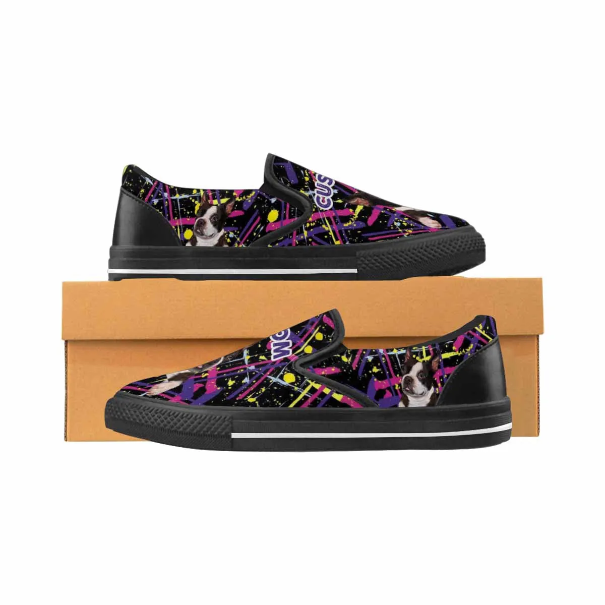 Custom Pet Face&Name Slip-on Canvas Shoes