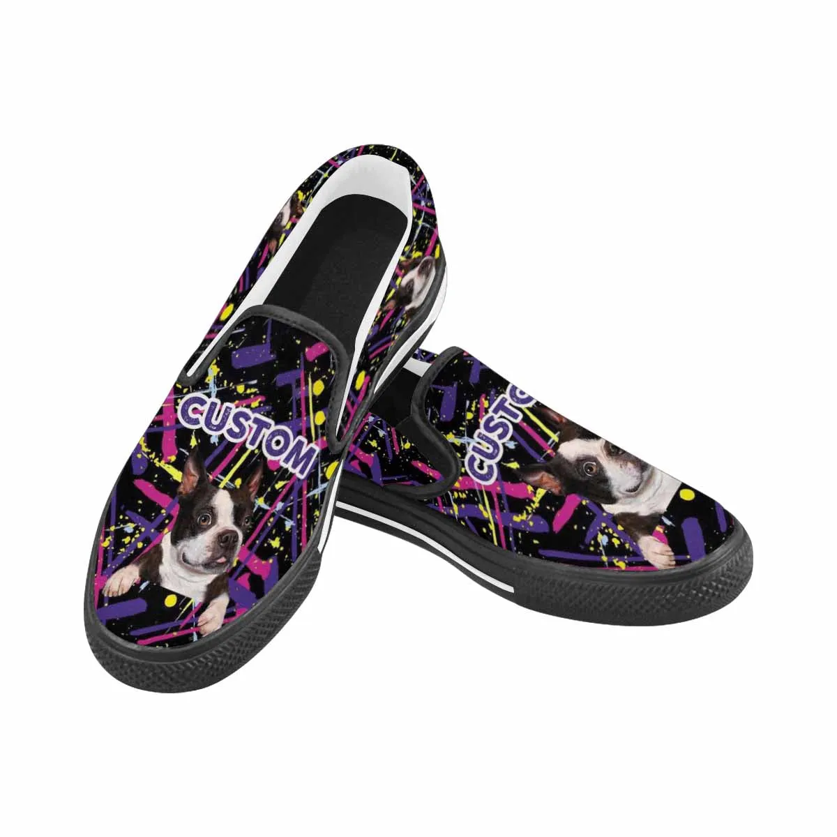 Custom Pet Face&Name Slip-on Canvas Shoes