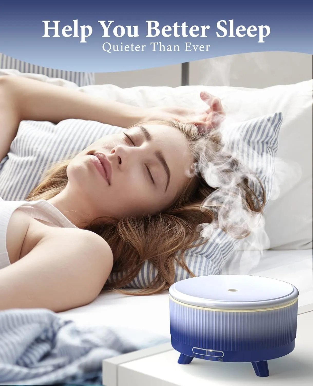 Diffusers for Essential Oils Large Room, 500ml Aromatherapy Diffuser Gradient - Dark Blue