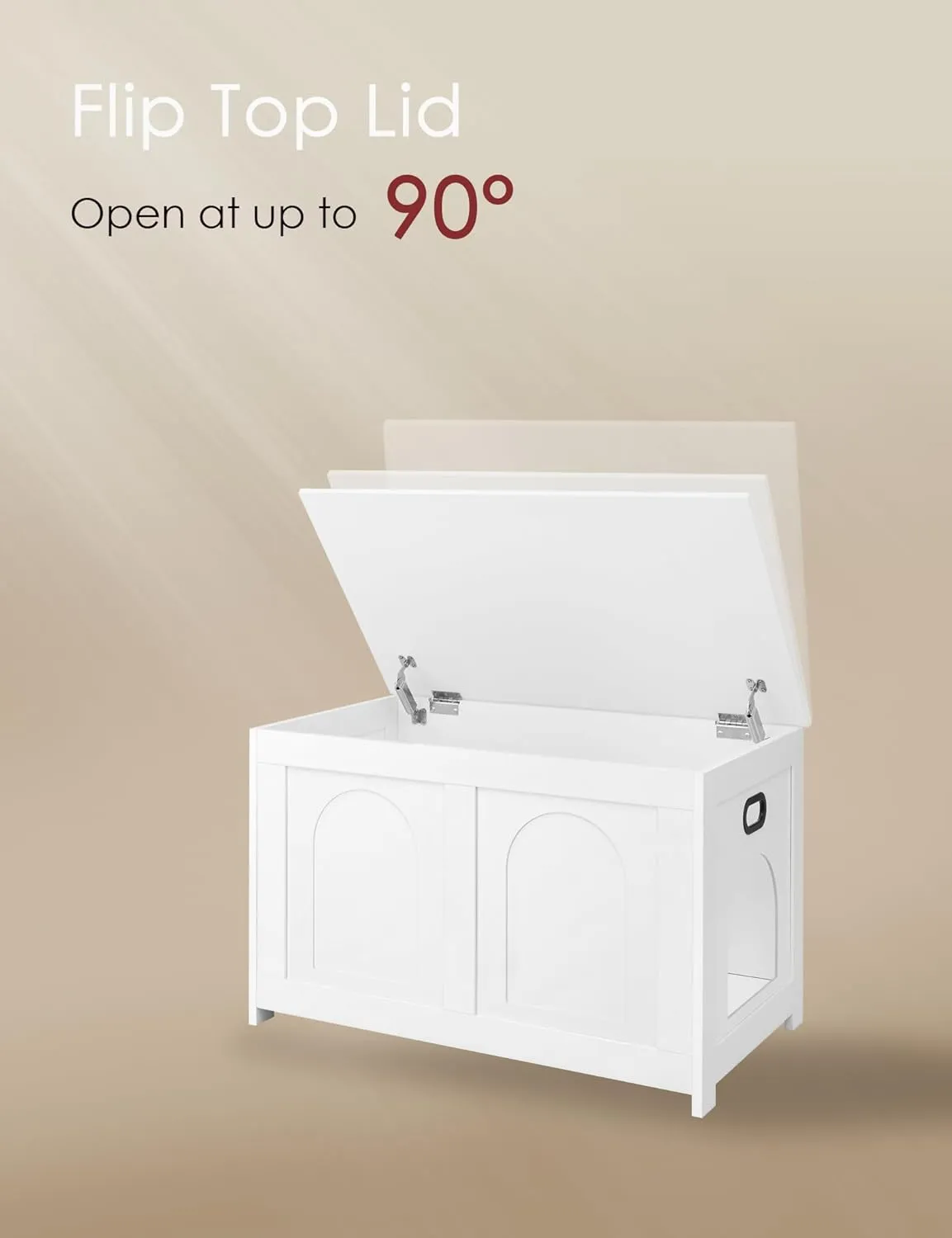 DINZI LVJ Cat Litter Box Enclosure, Flip Top Litter Box Furniture, Farmhouse Hidden Cat Washroom, Wooden Pet House, End Side Table, 31.5" L x 19.7" W x 19.7" H, Sturdy and Easy to Assemble, White