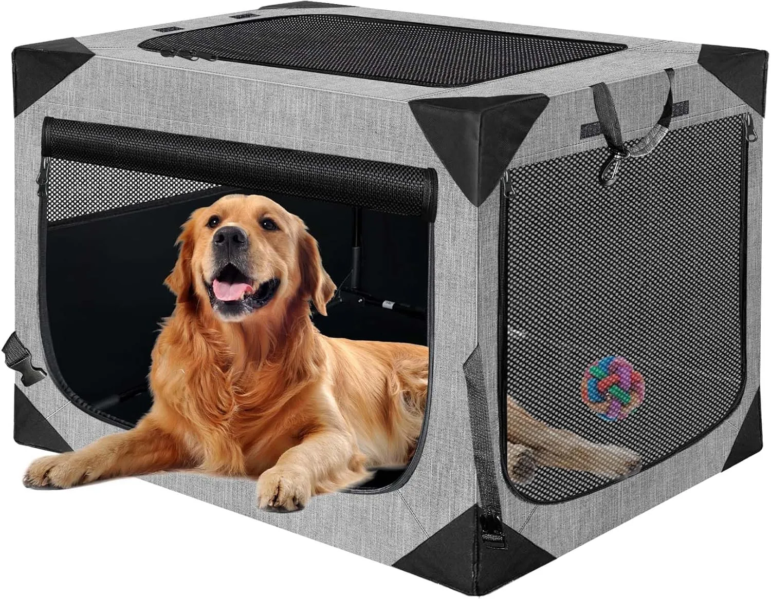 Dog Crate 30x21x21 Inch for Large or Medium Dogs, Portable and Foldable Design Perfect for Travel or Home Use, Dog Kennel with 3-Door