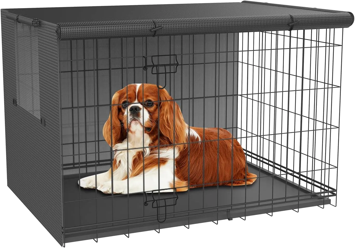 Dog Crate Cover-Double Door,Dog Kennel Cover,Crate Covers for Dog Cages-24 30 36 42 48 inches- Heavy Duty Polyester Pet Kennel Cover Universal Fit for Wire Dog Crate (24.0" L x 19.0" W x 20.0" H)