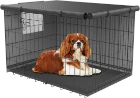 Dog Crate Cover-Double Door,Dog Kennel Cover,Crate Covers for Dog Cages-24 30 36 42 48 inches- Heavy Duty Polyester Pet Kennel Cover Universal Fit for Wire Dog Crate (24.0" L x 19.0" W x 20.0" H)