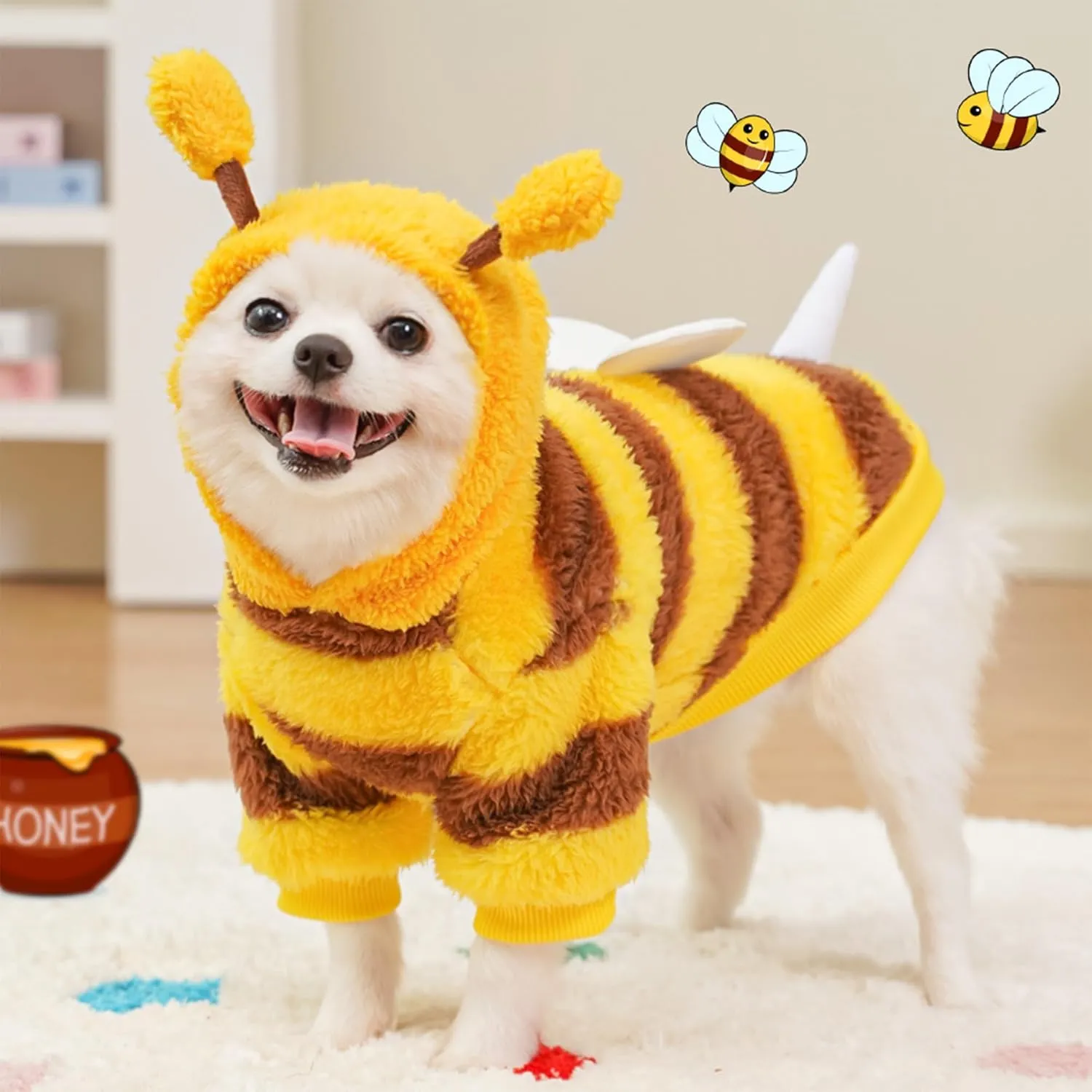 Dog Fleece Pajamas Warm Winter Dog Plush Clothes, Cute Frog Costume Soft Dog Jumpsuit Small Dog Hoodies Puppy Onesie Fluffy Dog Bodysuit, Pet Apparel Outfits Velvet Dog Coat Christmas Costumes