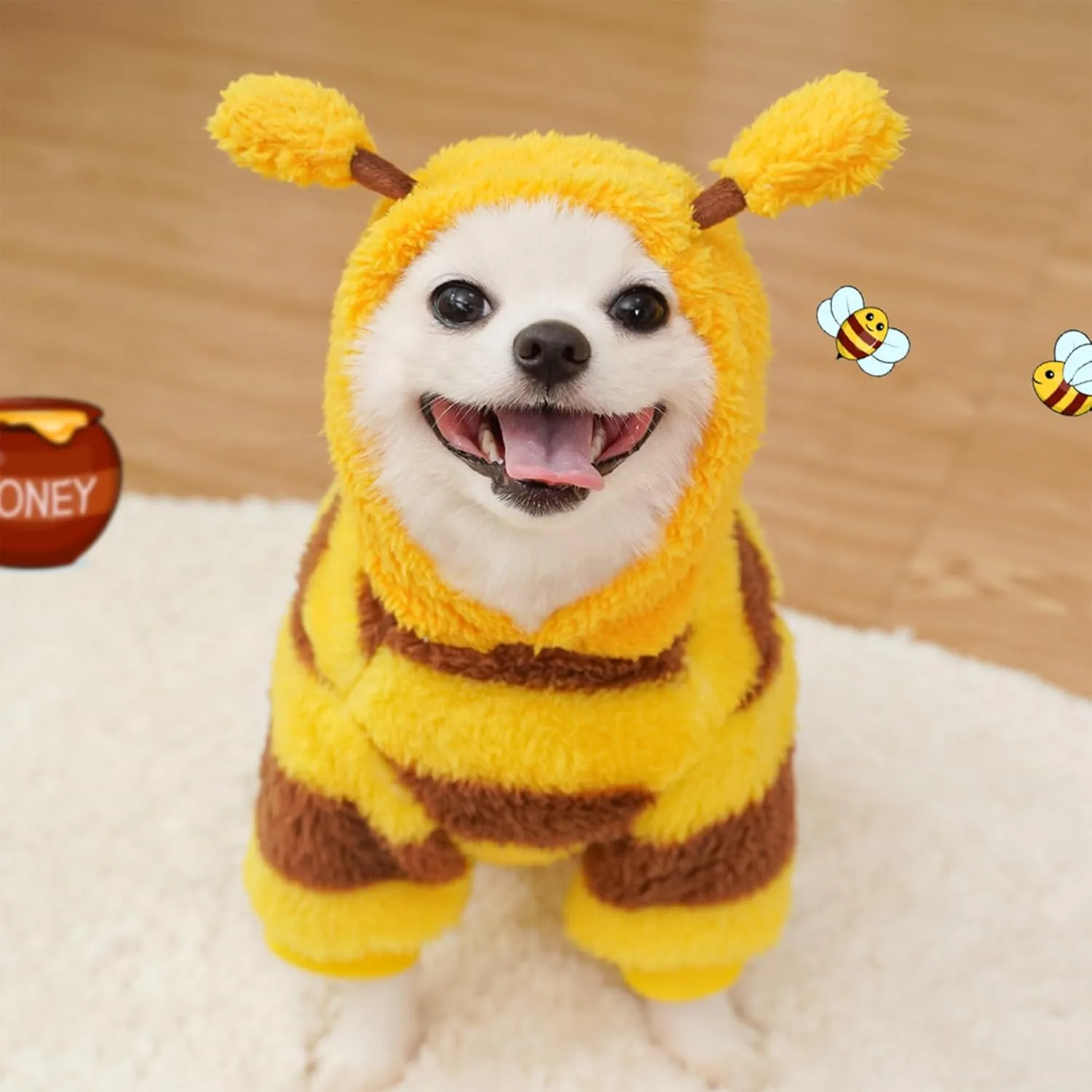 Dog Fleece Pajamas Warm Winter Dog Plush Clothes, Cute Frog Costume Soft Dog Jumpsuit Small Dog Hoodies Puppy Onesie Fluffy Dog Bodysuit, Pet Apparel Outfits Velvet Dog Coat Christmas Costumes