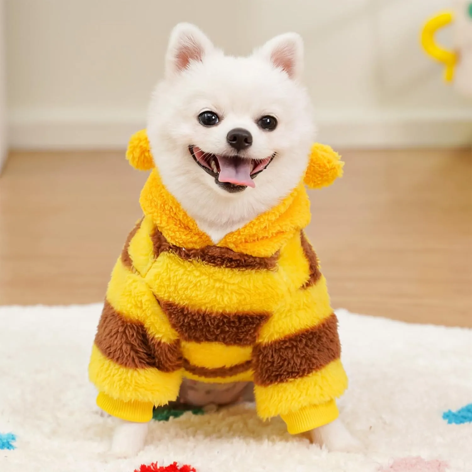Dog Fleece Pajamas Warm Winter Dog Plush Clothes, Cute Frog Costume Soft Dog Jumpsuit Small Dog Hoodies Puppy Onesie Fluffy Dog Bodysuit, Pet Apparel Outfits Velvet Dog Coat Christmas Costumes