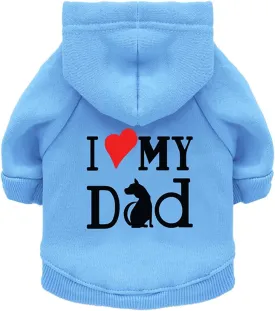 Dog Hoodie - Small (Chest girth: 15.7") - Blue - Love Pattern - Cotton/70%, Fleece/30% - Dog Hoodie - Pet Apparel - Winter - Machine Wash