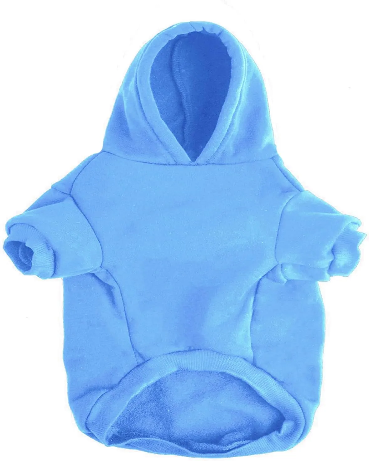 Dog Hoodie - Small (Chest girth: 15.7") - Blue - Love Pattern - Cotton/70%, Fleece/30% - Dog Hoodie - Pet Apparel - Winter - Machine Wash