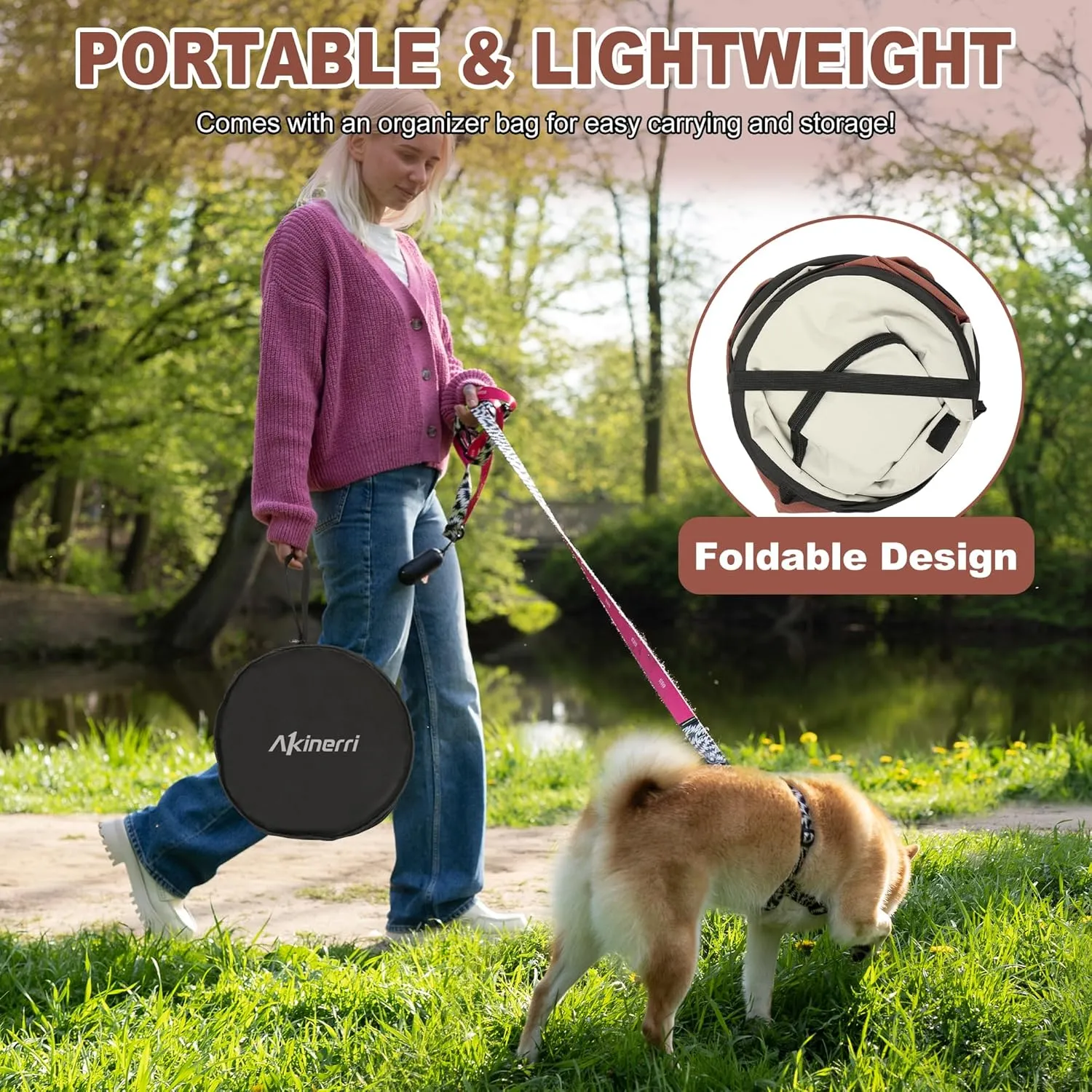 Dog Playpen - Foldable Cat Play Pens for Pubby, Kitten, Rabbit, Portable Pet Tent with Carring Bag for Indoor/Outdoor Travel Camping (Brown-Small)