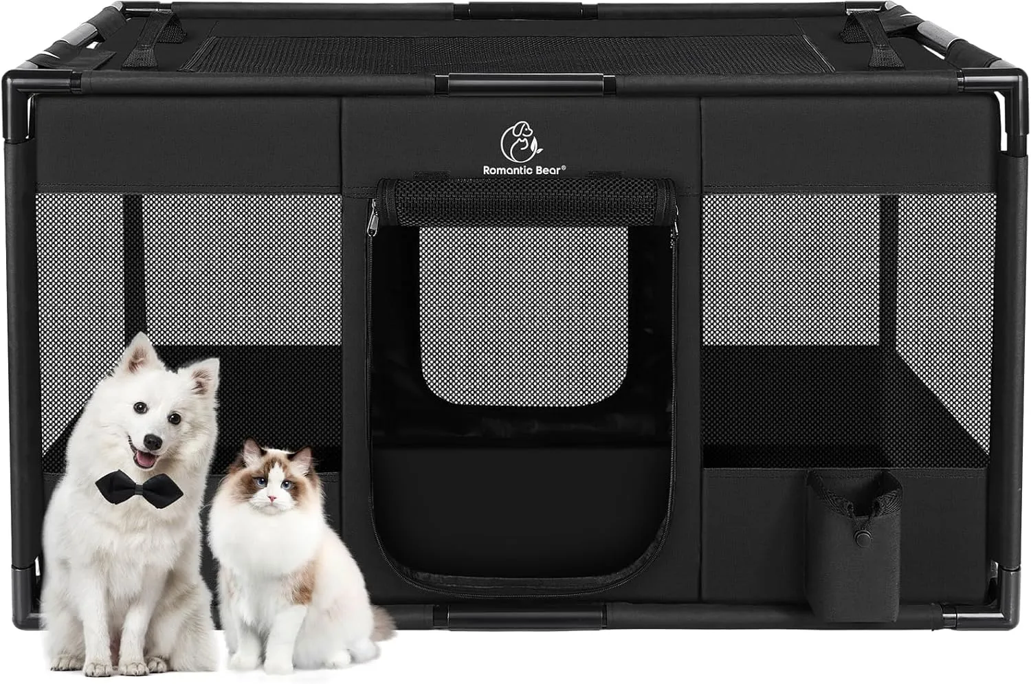 Dog Playpen,Fabric Fence, Portable Soft Cat Kennel Crate,Breathable Exercise Puppy Pen with Carrying Case(L)