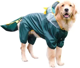 Dog Raincoat, Tail Protect Legs Cover Dinosaur Cosplay Raincoat Costume Cute Animals Pattern Raincoat Jacket for Medium Large Dogs 8XL