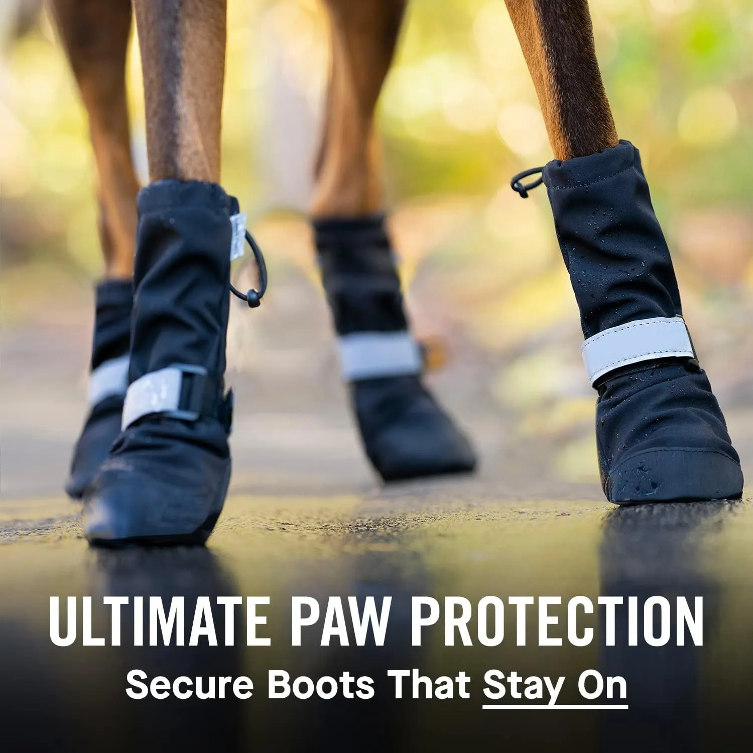 Dog Winter Boots - Paw Protection, Anti-Slip Dog Shoes with Reflective Strap, Easy on for Small Medium Large Dog Booties - Black, Size 5