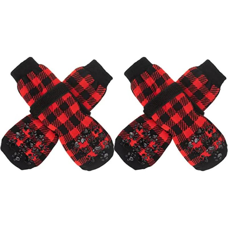 Double Side Anti-Slip Dog Socks Adjustable Pet Paw Protector