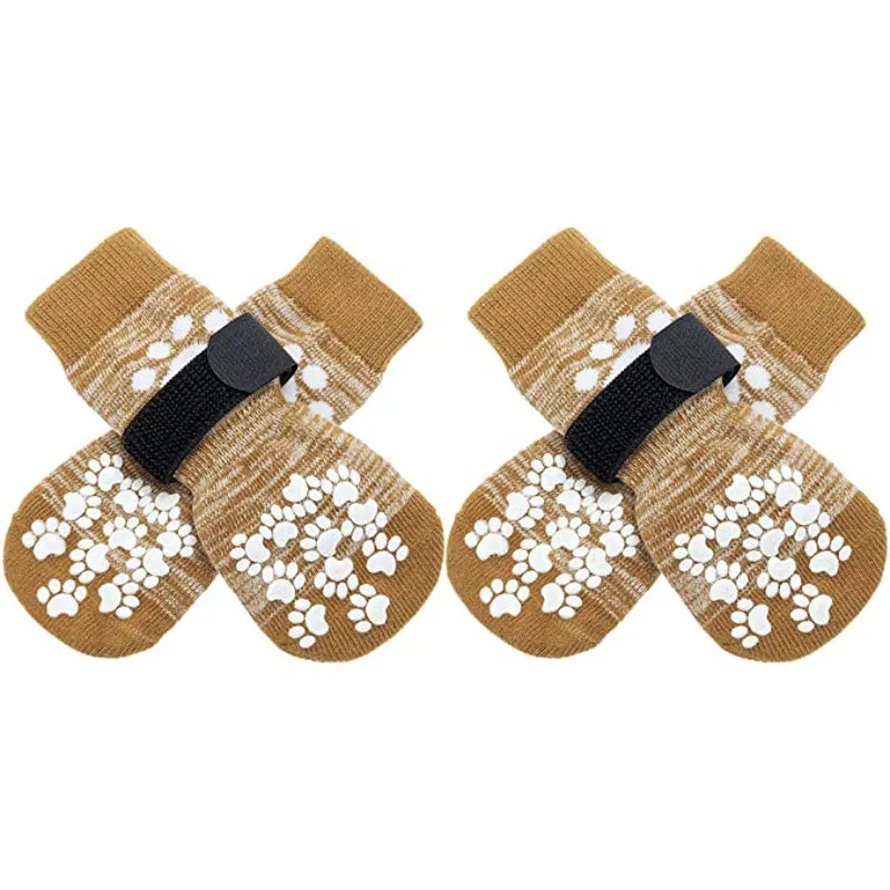 Double Side Anti-Slip Dog Socks Adjustable Pet Paw Protector