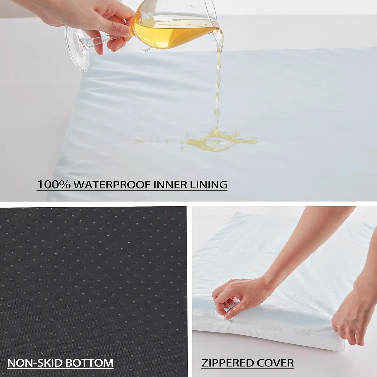 Extra Large Dog Bed, Cooling Dog Beds for Large Size, Washable Orthopedic Pet Mat for Crate with Joint Relief Memory Foam, Waterproof Liner and Plush Cover (50x 34)