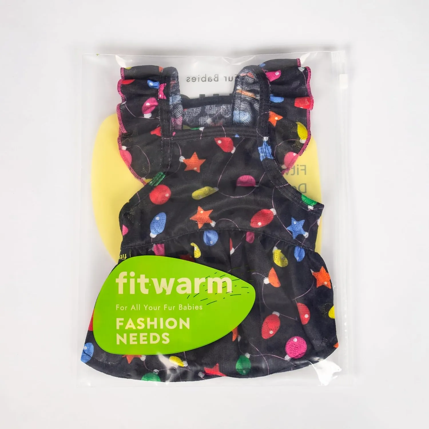 Fitwarm Christmas Light Dog Dress, Cute Dog Christmas Outfit, Doggy Clothes for Small Dogs Girl, Pet Apparel, Black, Pink, Red, Large