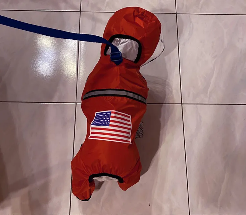 Four Legged Outdoor Waterproof Reflective Dog Raincoat