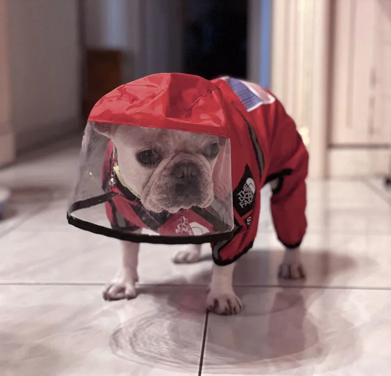Four Legged Outdoor Waterproof Reflective Dog Raincoat