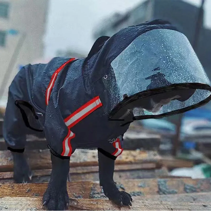 Four Legged Outdoor Waterproof Reflective Dog Raincoat