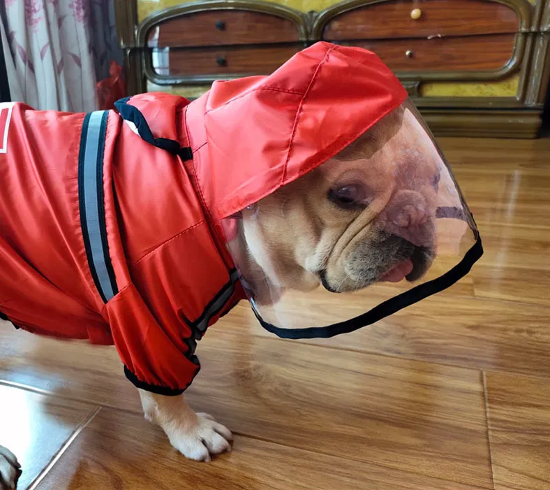 Four Legged Outdoor Waterproof Reflective Dog Raincoat