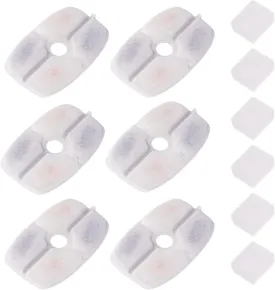 furrybaby Carbon Replacement Filters for Cat and Dog Fountain, Premium Pet Water Fountain Dispenser Filters (6 Packs for Rectangular White)