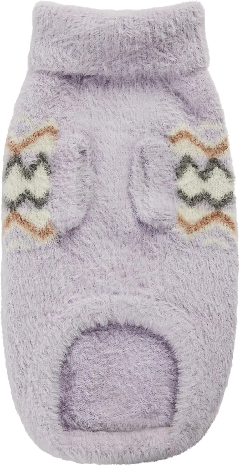 Fuzzy Dog Sweater - Cozy & Soft Knit Sweater for Dogs - Warm Winter Dog Pullover - Stylish & Comfortable - X-Large, Lavender