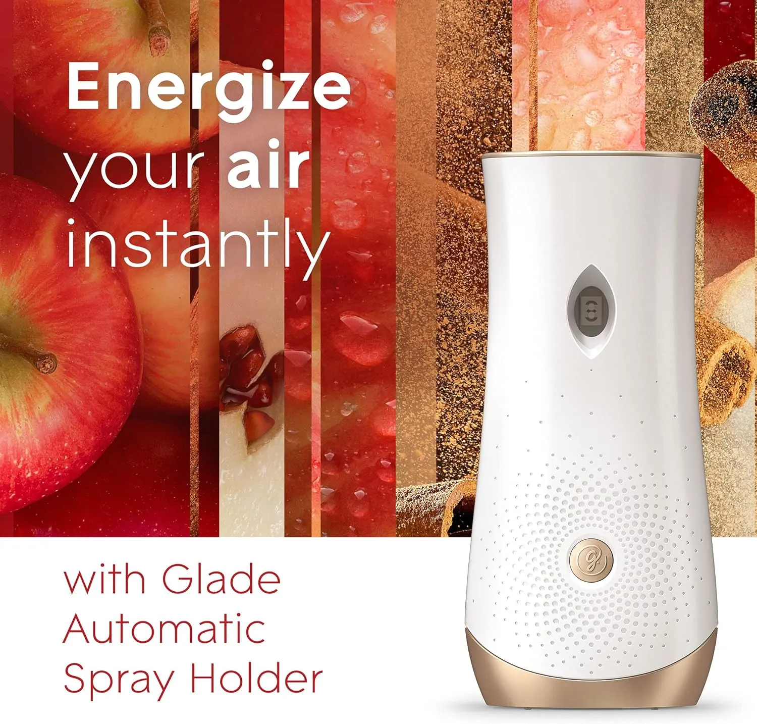 Glade Automatic Spray Refill, Apple Cinnamon, Scented Air Freshener for Home and Bathroom, 6.2 Oz, 2 Count