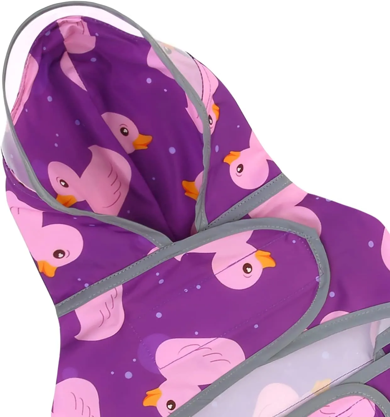 HDE Dog Raincoat with Clear Hood Rain Jacket Poncho for Small Medium Large Dogs Ducks Purple - S