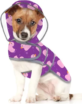 HDE Dog Raincoat with Clear Hood Rain Jacket Poncho for Small Medium Large Dogs Ducks Purple - S